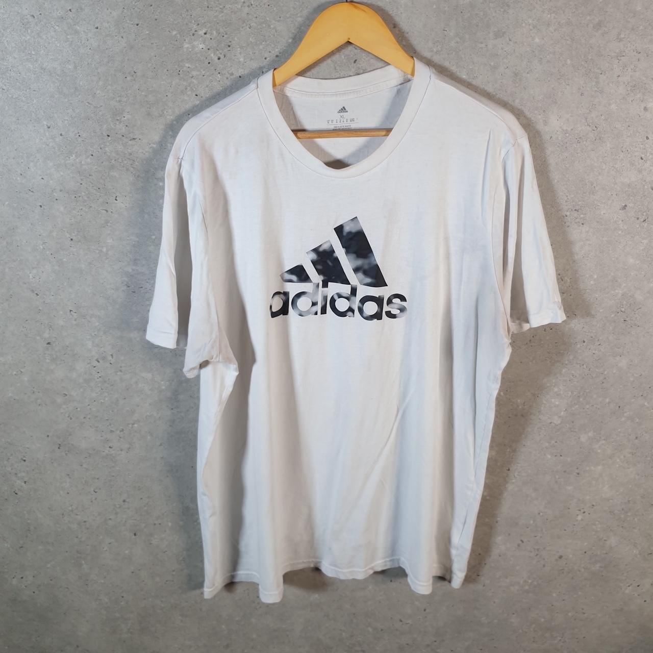 Vintage Adidas End Plastic White T Shirt Mens XL White Three Stripes Logo Athletic