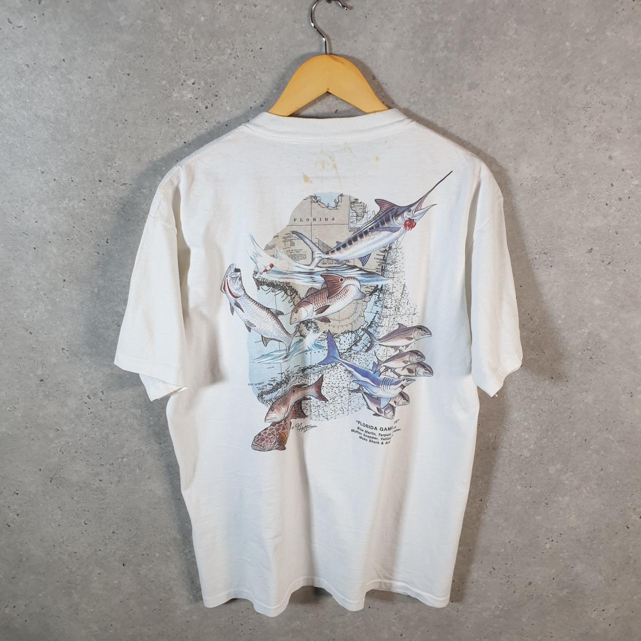 Vintage Oneita Power Florida Game Fish 90s USA Single Stitch T Shirt Men’s XL White