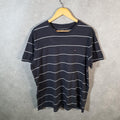 Vintage Tommy Hilfiger T Shirt Men’s Large Black Striped Regular Fit Embroidered Logo