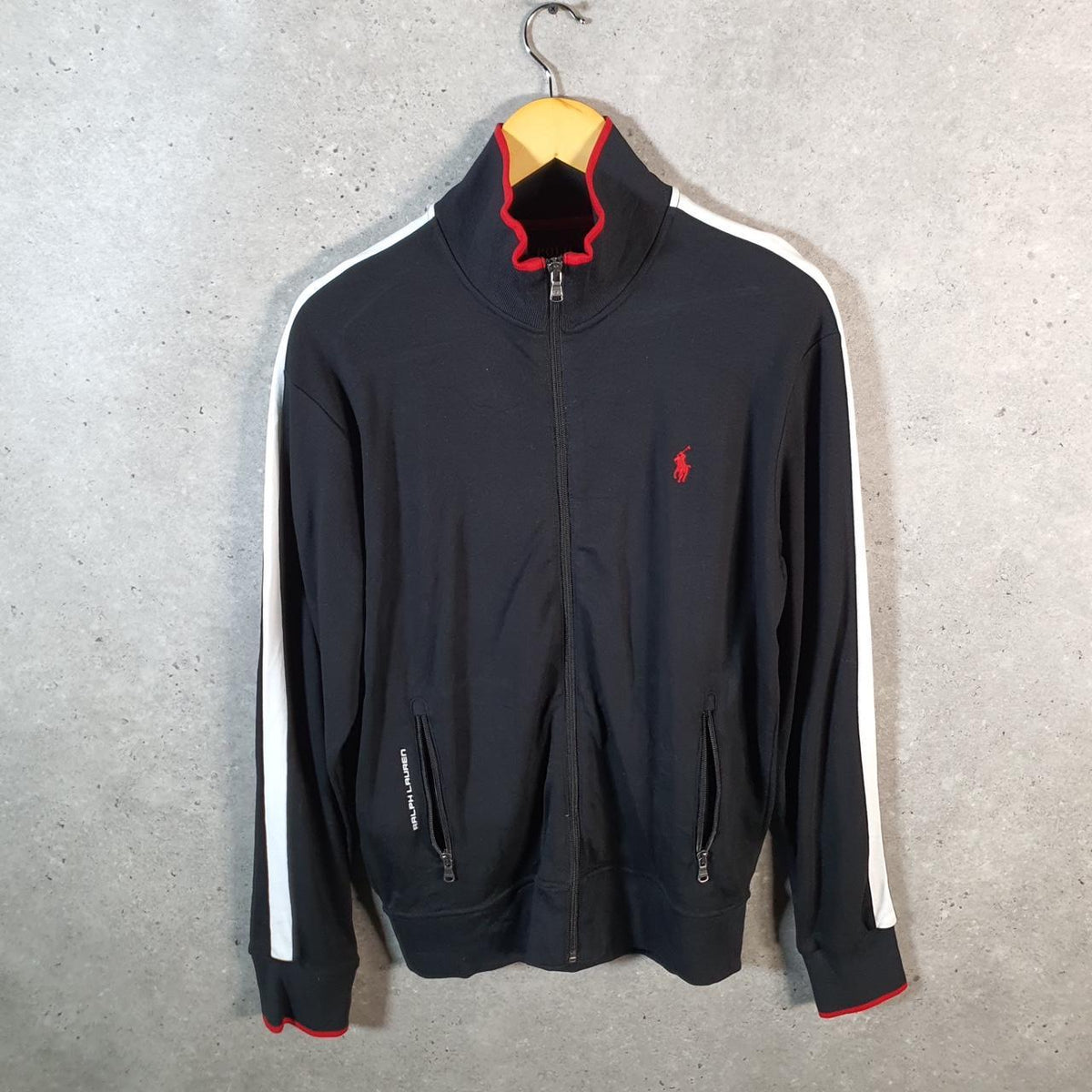 Vintage Ralph Lauren Polo Sweatshirt Men’s Small Black Cotton Full Zip Pony
