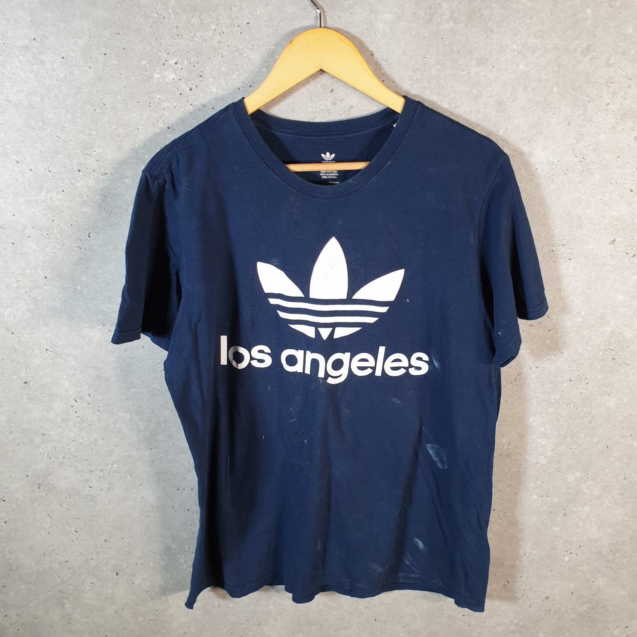 Vintage Adidas Trefoil T Shirt Men’s Large Navy Blue Los Angeles Logo Athletic