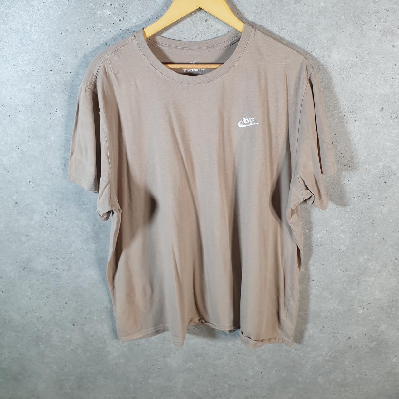 Vintage Nike Club Embroidered T Shirt Men’s 2XL Brown Logo Swoosh Athletic