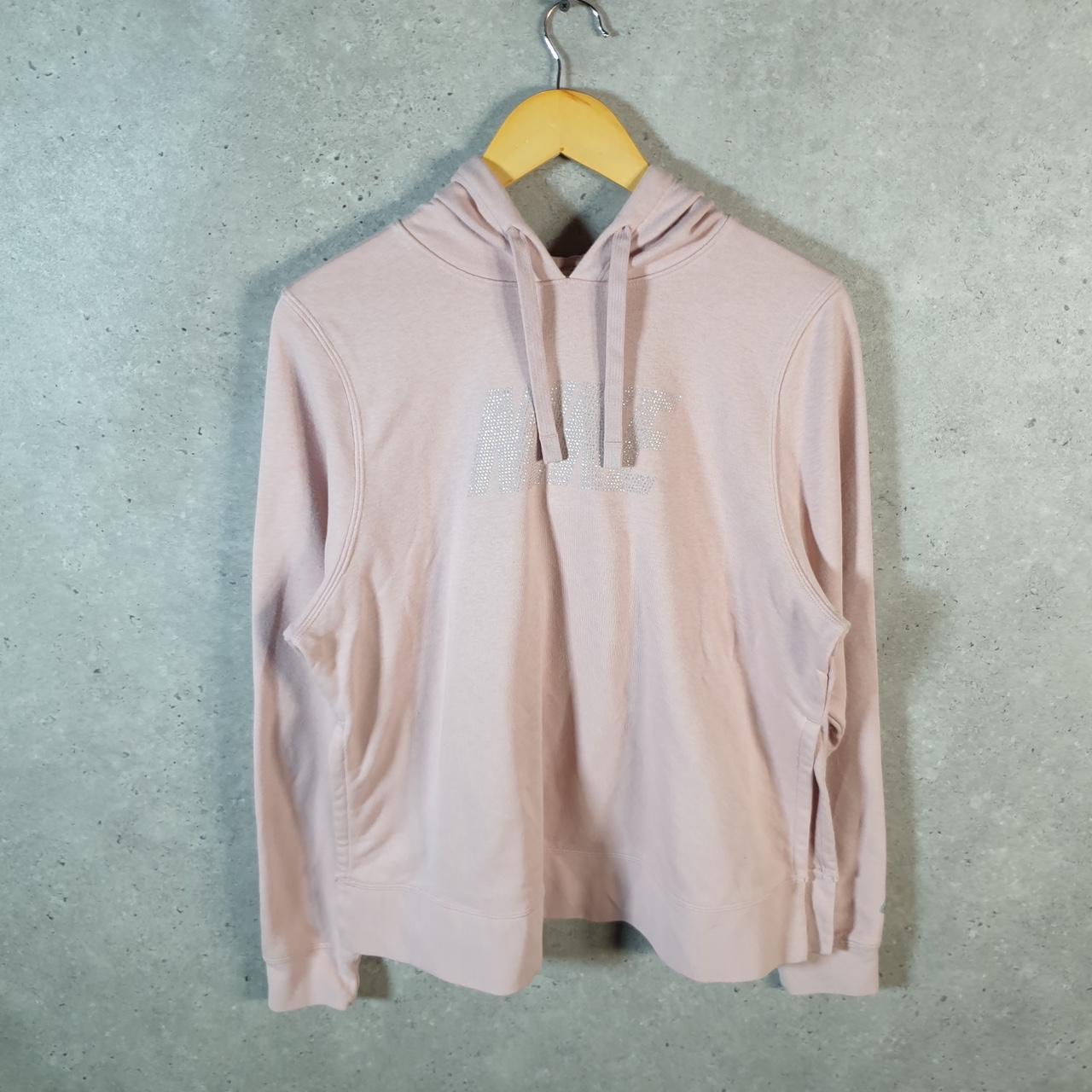 Vintage Nike Dri Fit Spellout Hoodie Womens Medium Pink Swoosh Y2K Pullover