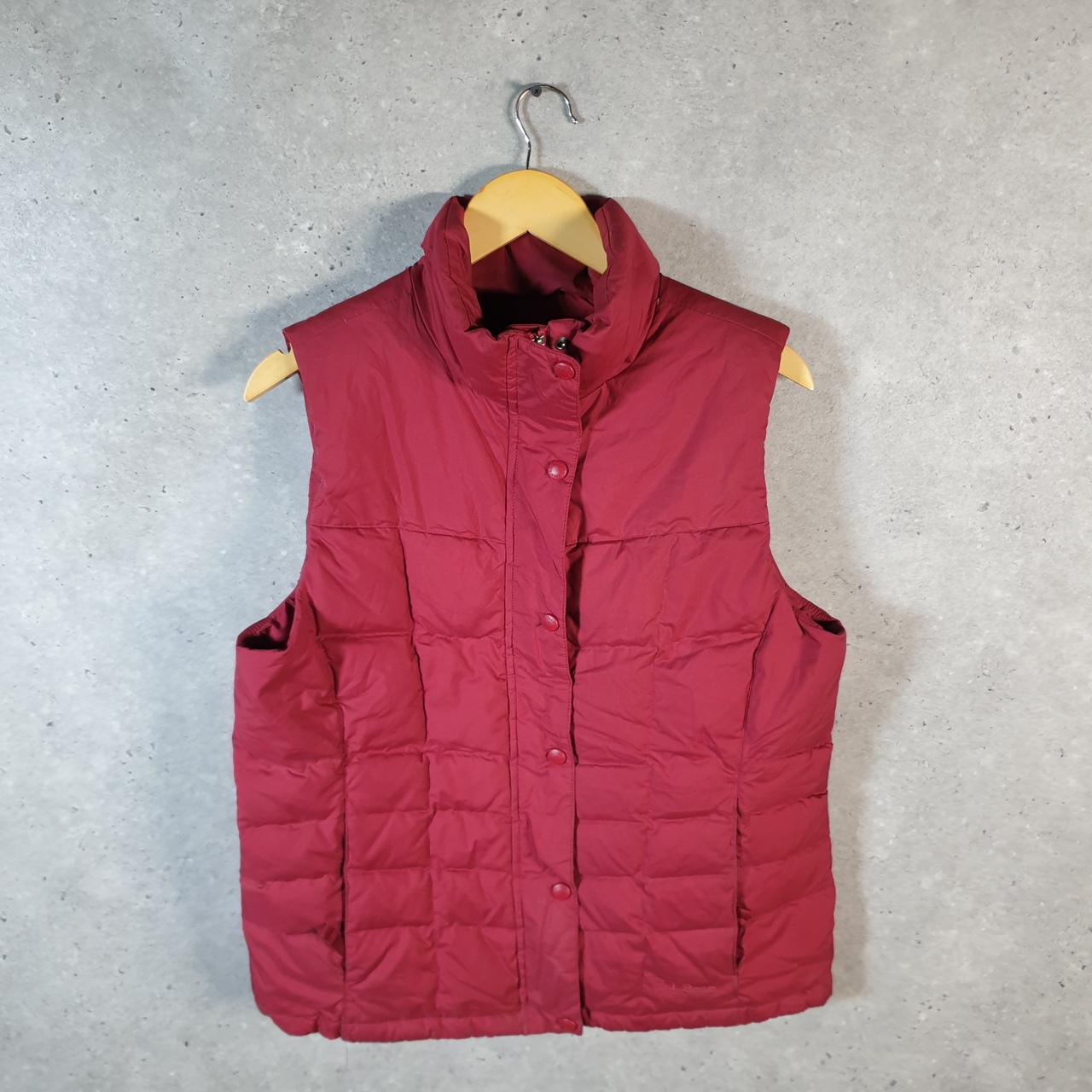 Vintage L.L. Bean Gilet Downtex Puffer Jacket Womens Medium Red Waterproof Shell
