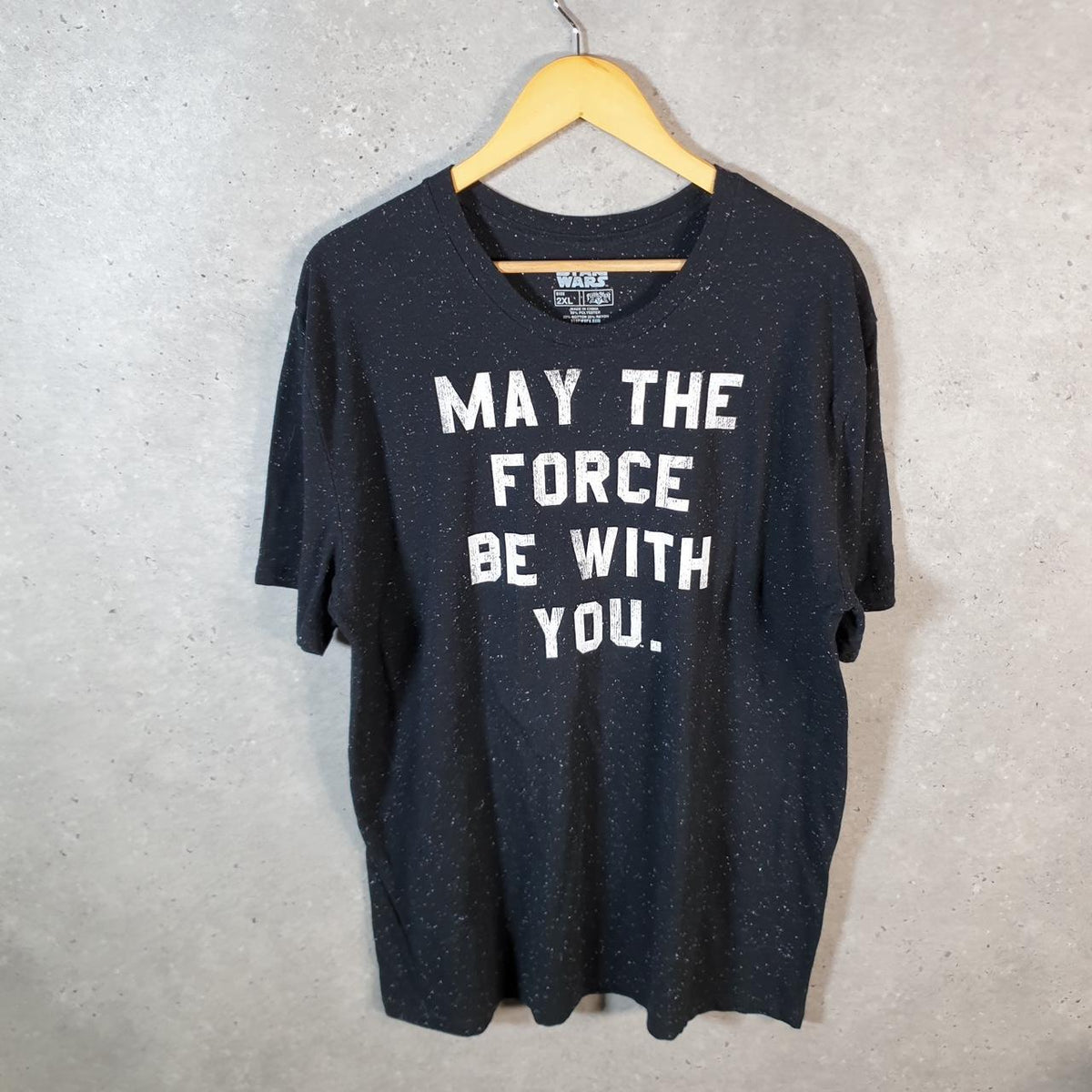 Vintage Star Wars May The Force Be With You T Shirt Men’s 2XL Black Logo Graphic