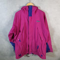 Vintage Patagonia 90s Parker Waterproof Jacket Mens Medium Pink Full Zip Hooded Windbreaker Big Fish Vintage