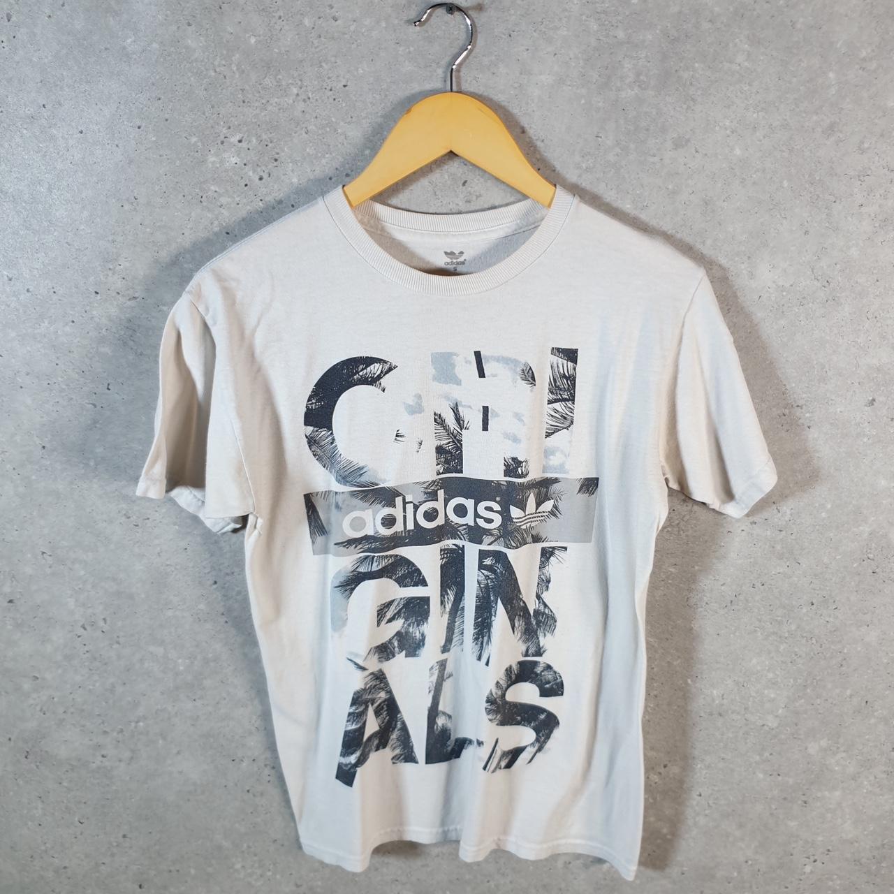 Vintage Adidas Spellout Trefoil Retro T Shirt Mens Small White Logo Athletic