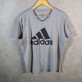 Vintage Adidas Amplifier T Shirt Shirt Men’s XL Grey Three Stripes Logo Athletic C9726