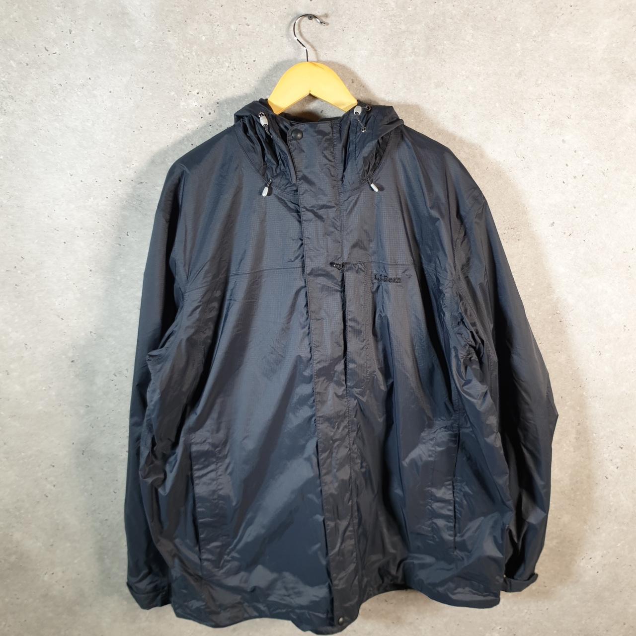 Vintage L.L. Bean Shell Nylon Jacket Mens XL Black Waterproof