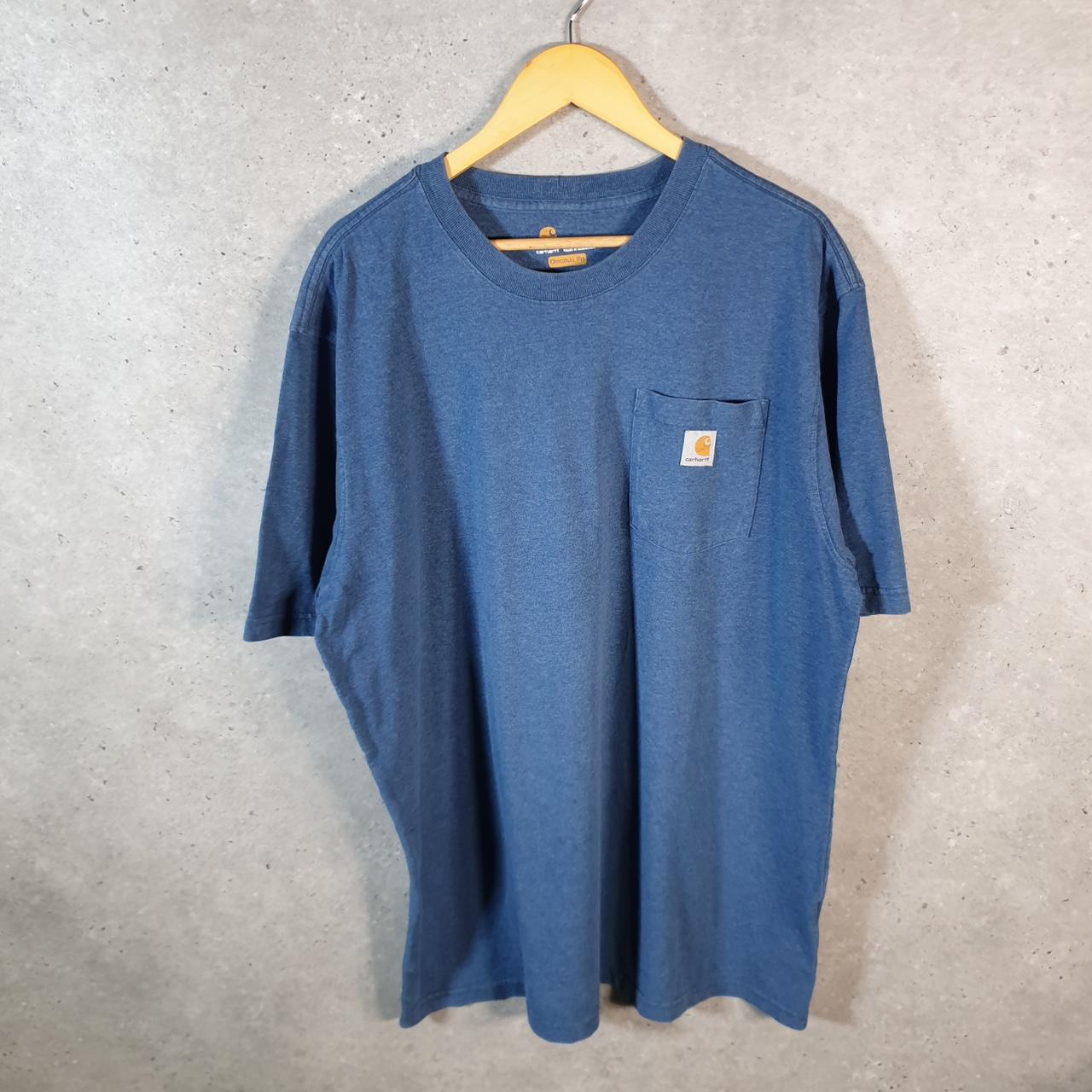 Vintage Carhartt Pocket T Shirt Men’s XL Tall Blue Workwear Chore Utility Original Fit C9323