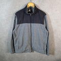 Vintage Starter Full Zip Fleece Sweatshirt Mens Large Grey Logo Winter