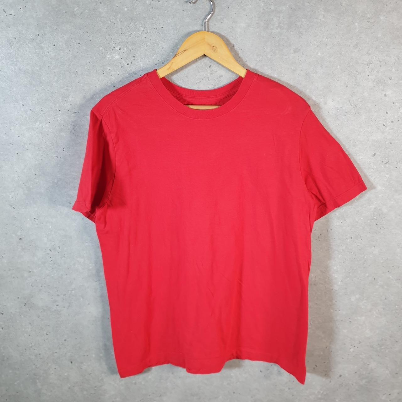 Vintage Nike T Shirt Men’s Medium Red Printed Single Swoosh Logo Athletic C8259