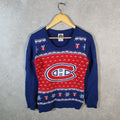 Vintage NHL Montreal Canadiens 90s Knit Sweater Men’s XS Blue Y2K Pullover American