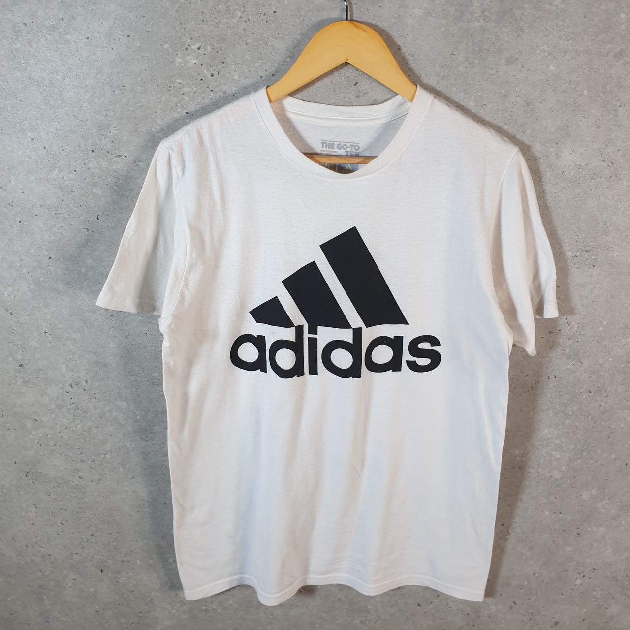 Vintage Adidas Go To Tee T Shirt Men’s Medium White Three Stripes Logo Athletic