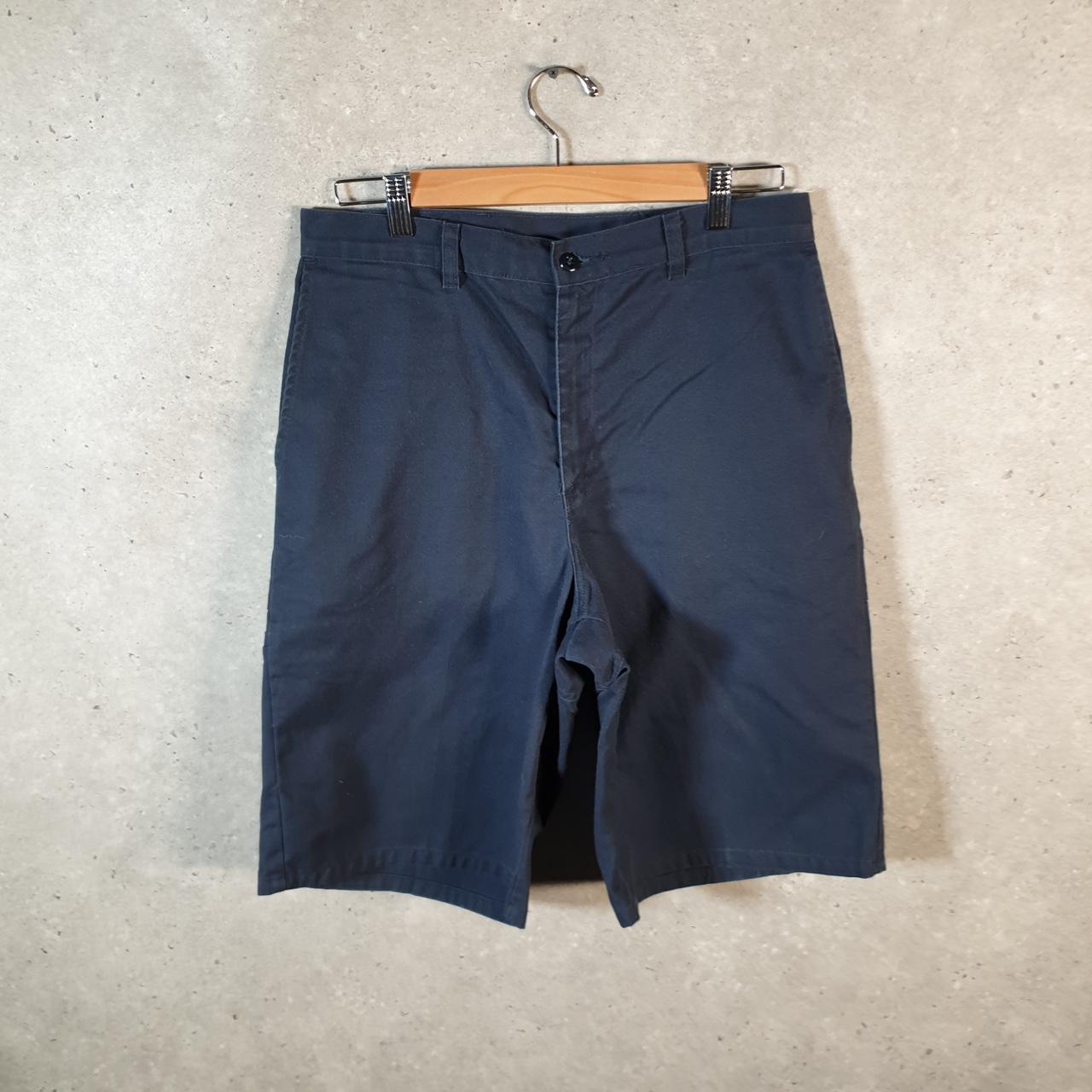 Vintage Dickies Baggy Chino Shorts Jorts Cargo Mens W30 Navy Blue Loose Fit