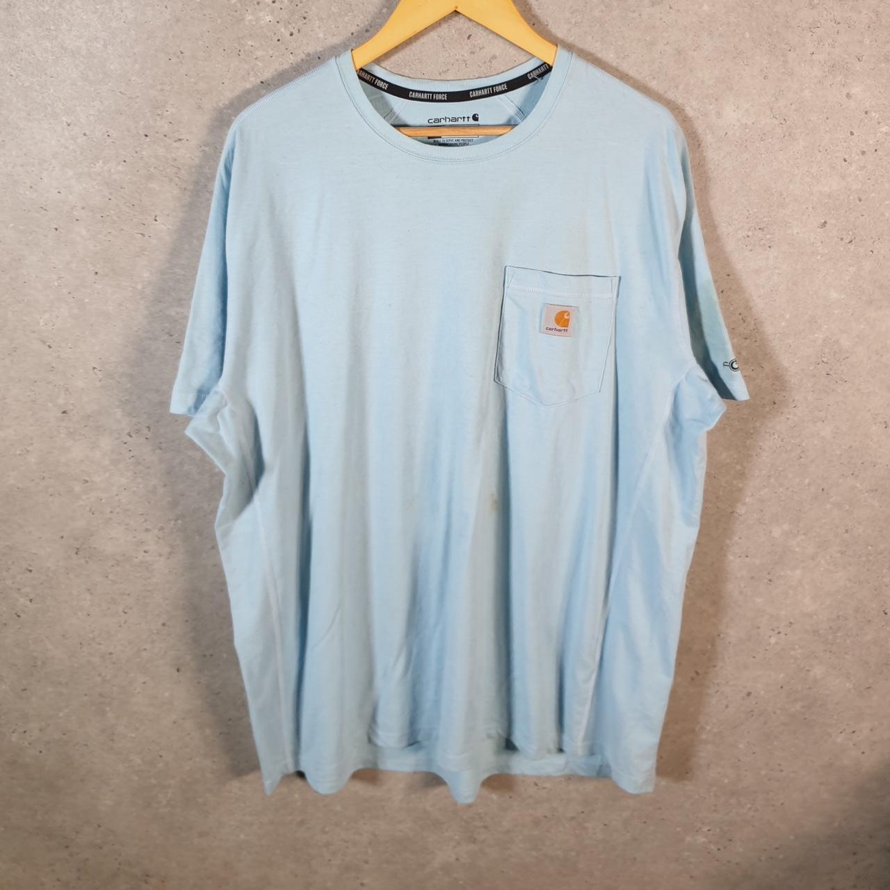 Vintage Carhartt Pocket T Shirt Men’s XL Blue Workwear Chore Utility Relaxed Fit