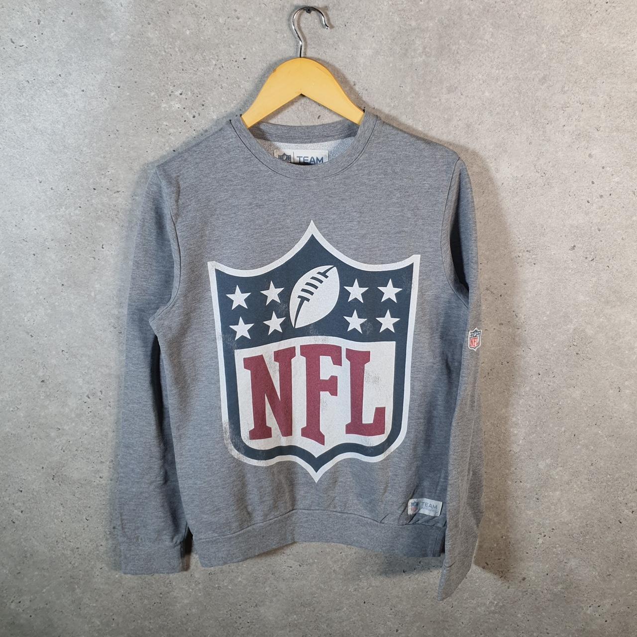 Vintage NFL Spellout Graphic Sweatshirt Mens Small Grey USA Pro Sport