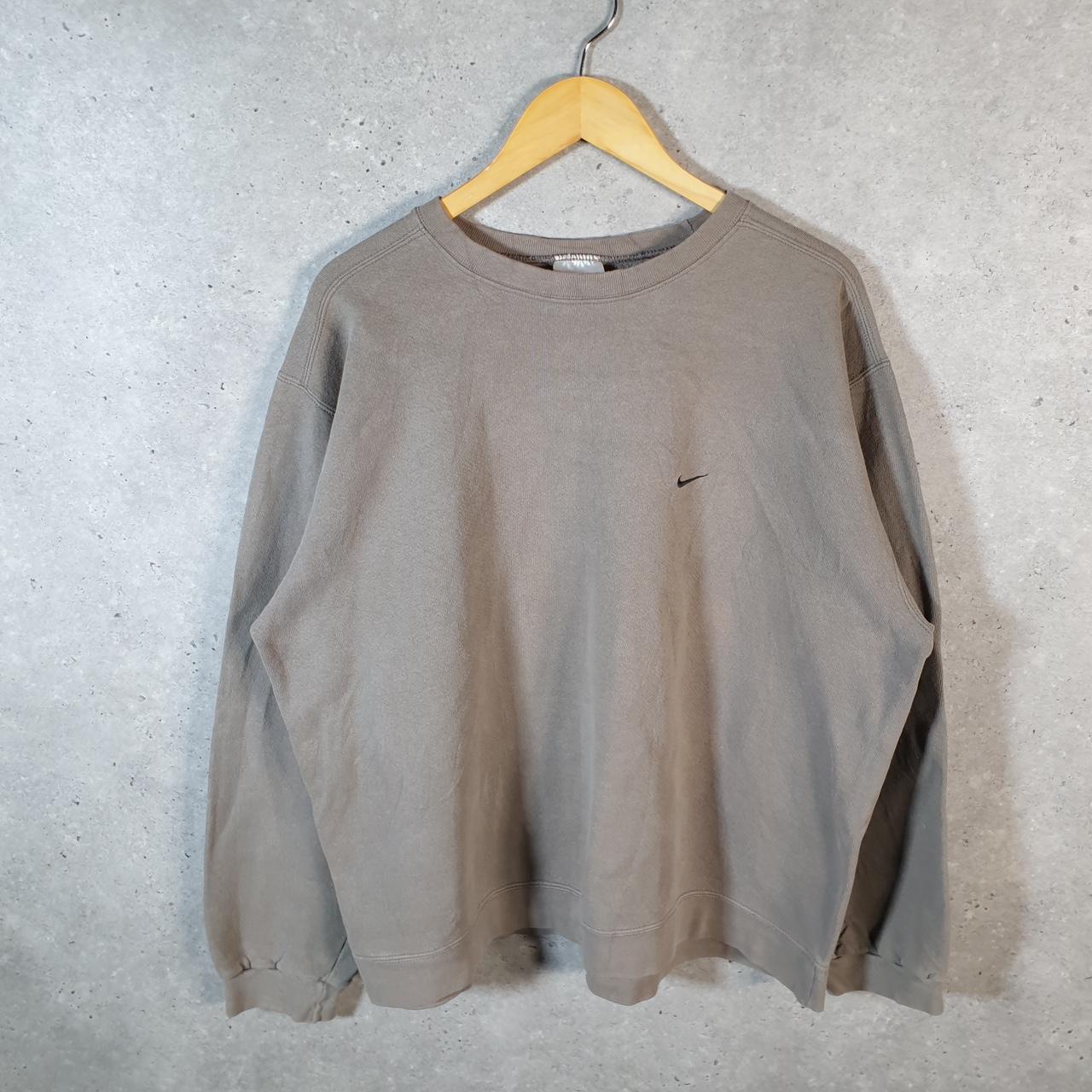Vintage Nike 90s USA Embroidered Sweatshirt Men’s XL Brown Swoosh Y2K Pullover Logo