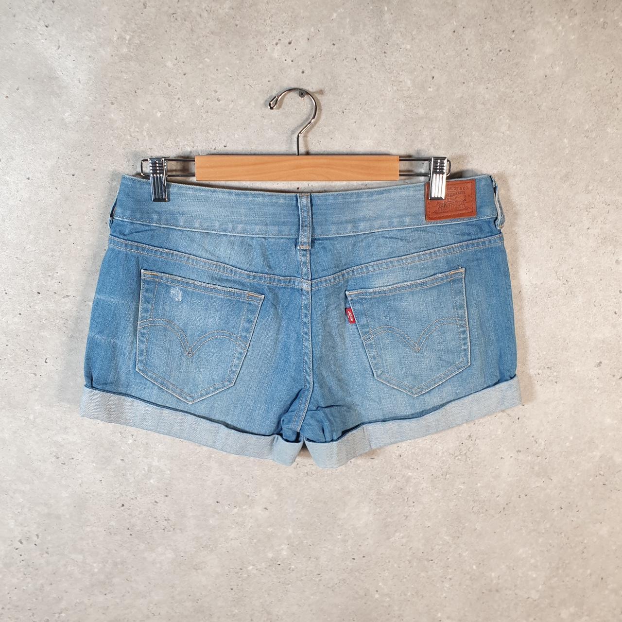 Vintage Levi’s Cut Off Baggy Shorts Jorts Cargo Womens W32 Blue Relaxed Denim