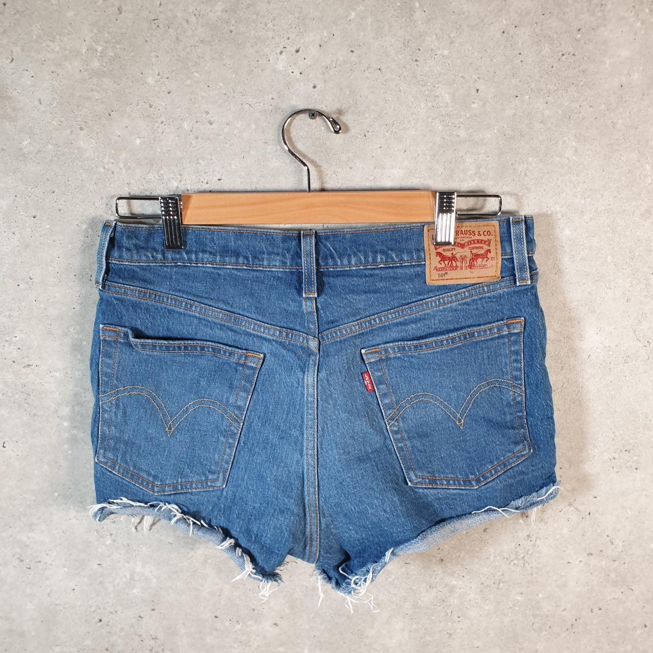 Vintage Levi’s 501 Cut Off Baggy Shorts Jorts Cargo Womens W29 Blue Relaxed Denim
