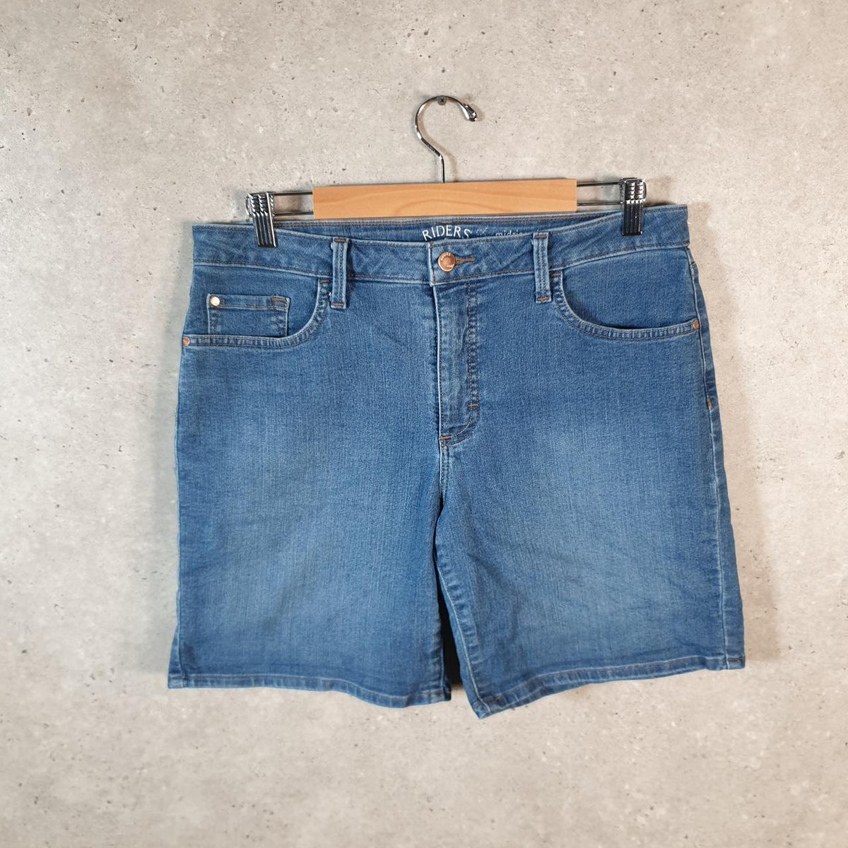 Vintage Lee Baggy Shorts Jorts Cargo Womens W34 Blue Relaxed Denim