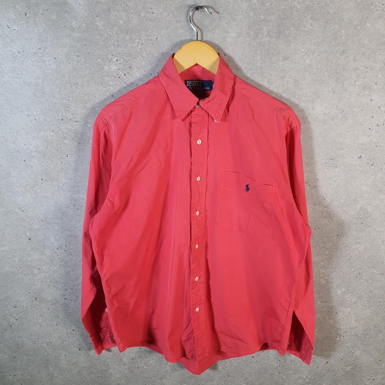 Vintage Ralph Lauren Button Down Shirt Men’s Small Red Blake Fit Cotton Pony