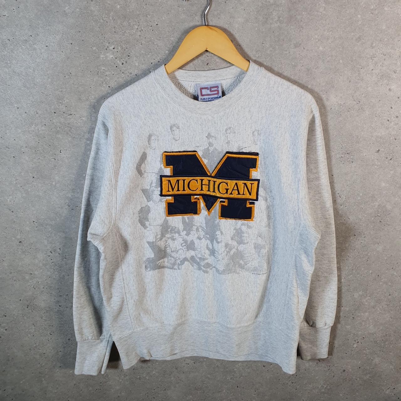 Vintage Crable Sportswear Michigan Sweatshirt Mens Large Grey Pullover USA