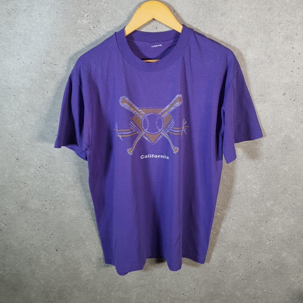 Vintage California Sports 90s USA Single Stitch T Shirt Men’s Small Purple C9526