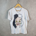 Vintage Cruella De Vil Disney Land Mickey Mouse T Shirt Men’s Large White Logo