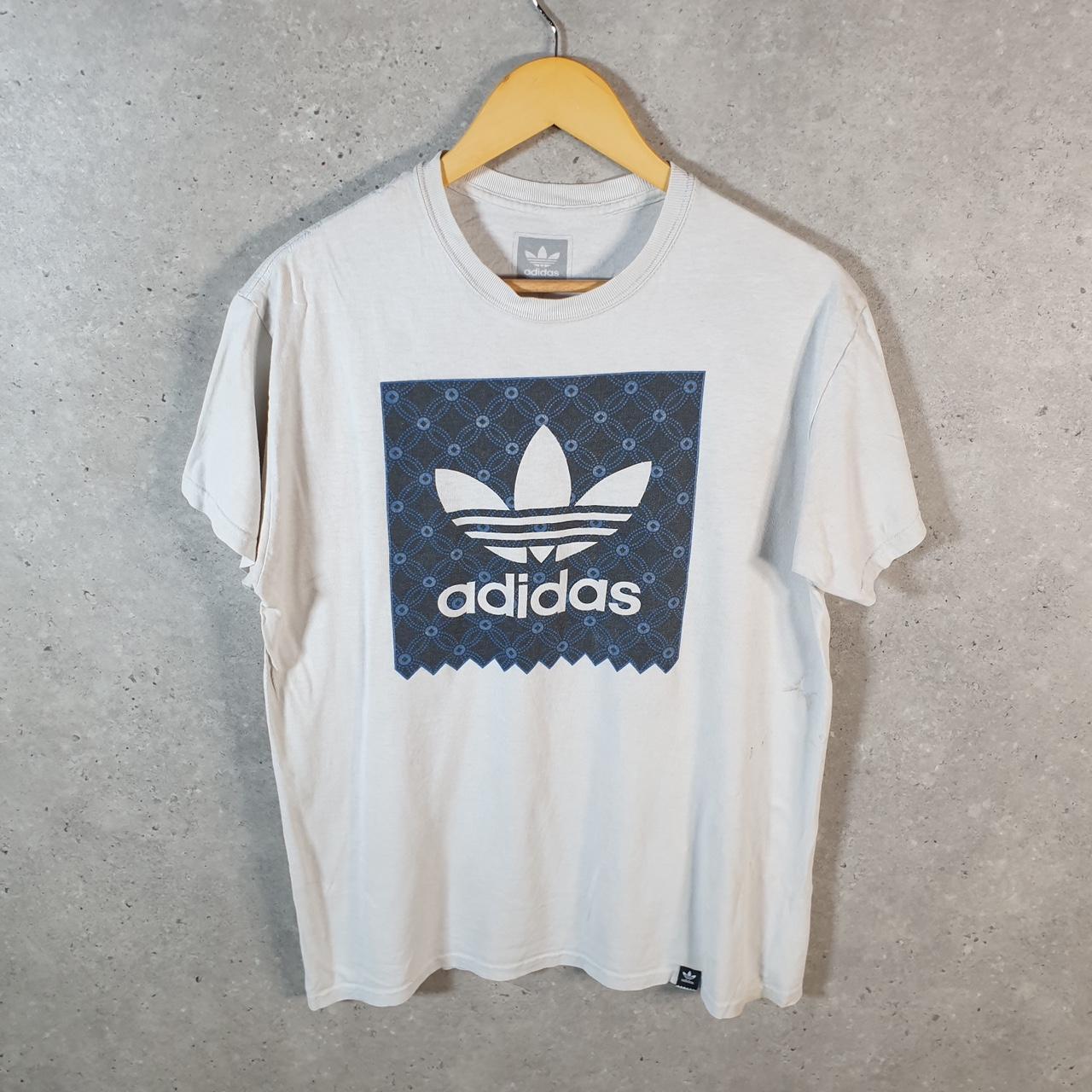 Vintage Adidas Trefoil Retro T Shirt Mens Medium White Three Stripes Logo Athletic