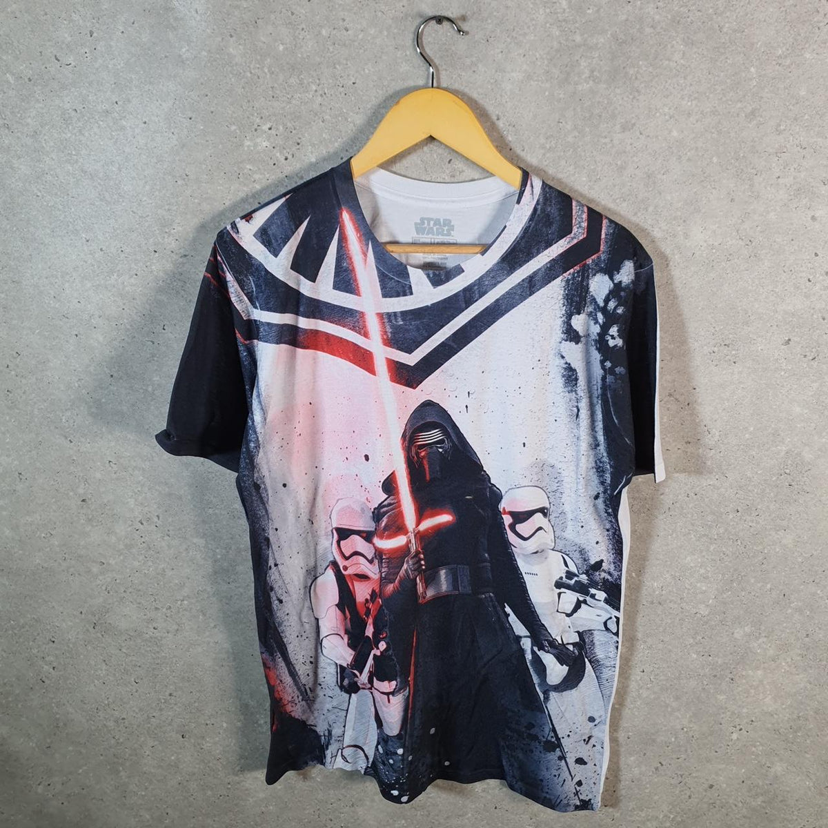 Vintage Star Wars Kylo Ren T Shirt Men’s Large White Logo Graphic Spellout