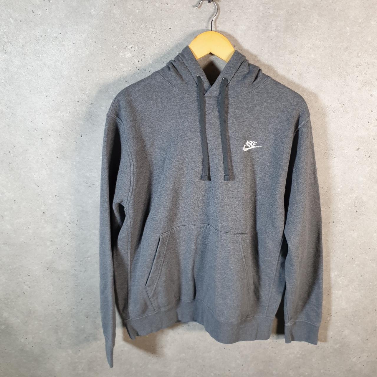 Vintage Nike Club Embroidered Hoodie Men’s Medium Grey Swoosh Y2K Pullover