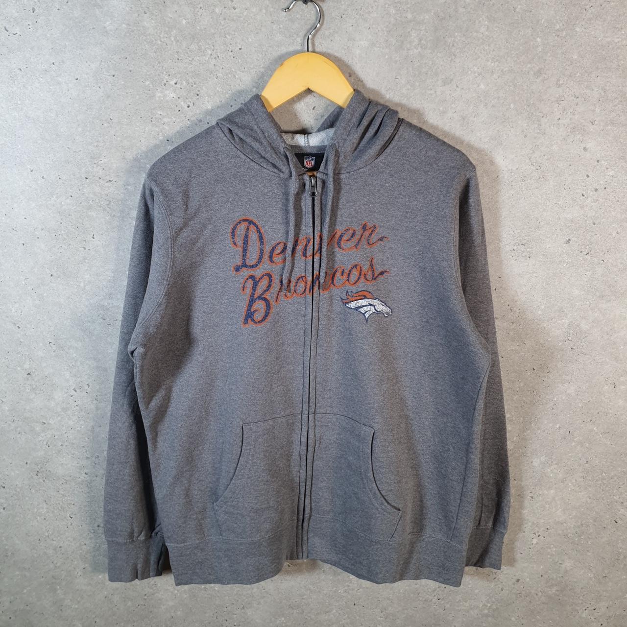 Vintage NFL Denver Broncos Hoodie Womens XL Grey USA Pro Sport American Football