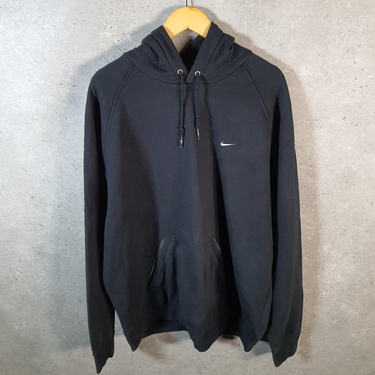 Vintage Nike 90s Embroidered Hoodie Mens 2XL Black Single Swoosh Y2K Pullover Logo