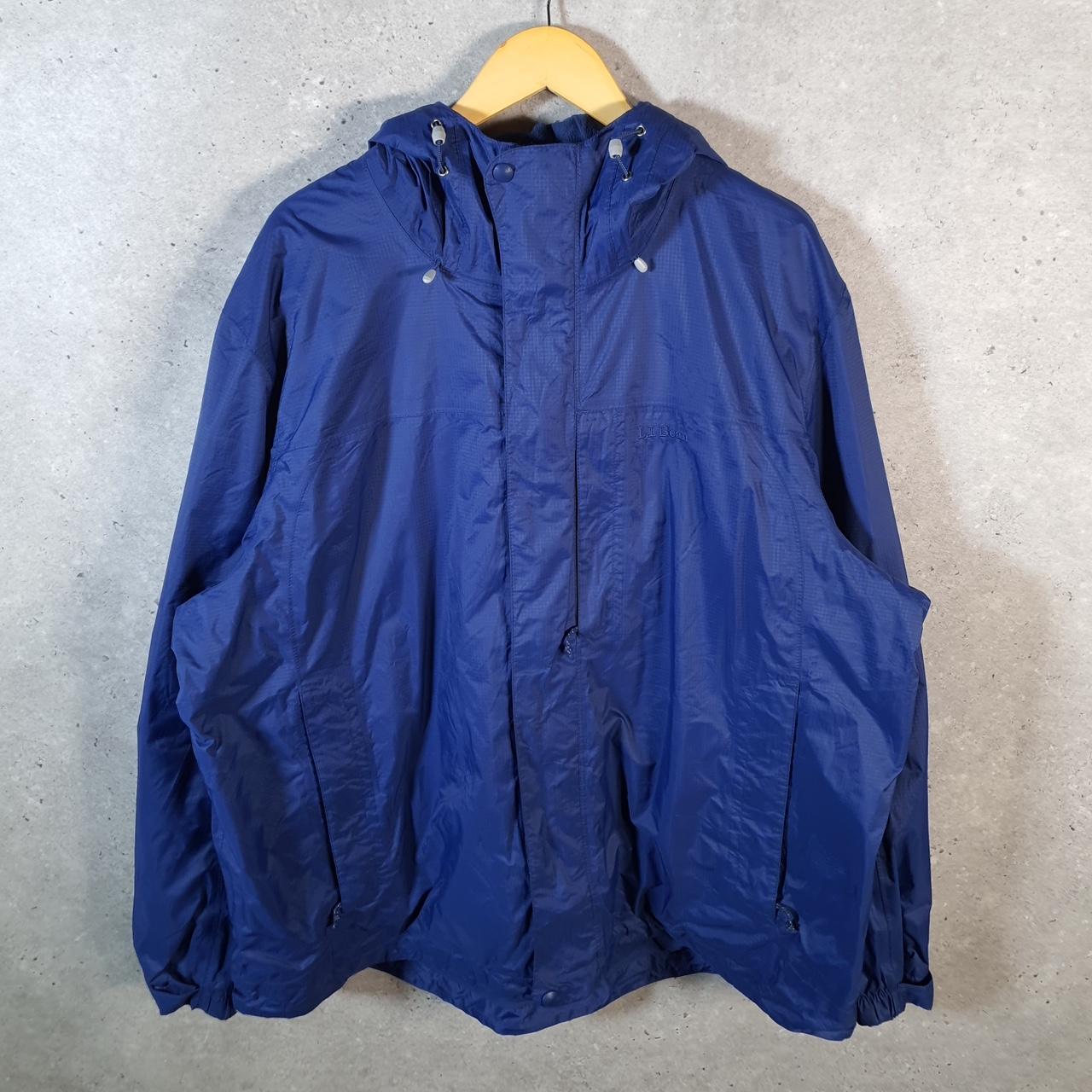 Vintage L.L. Bean Outdoors Nylon Jacket Mens 2XL Blue Waterproof Hooded