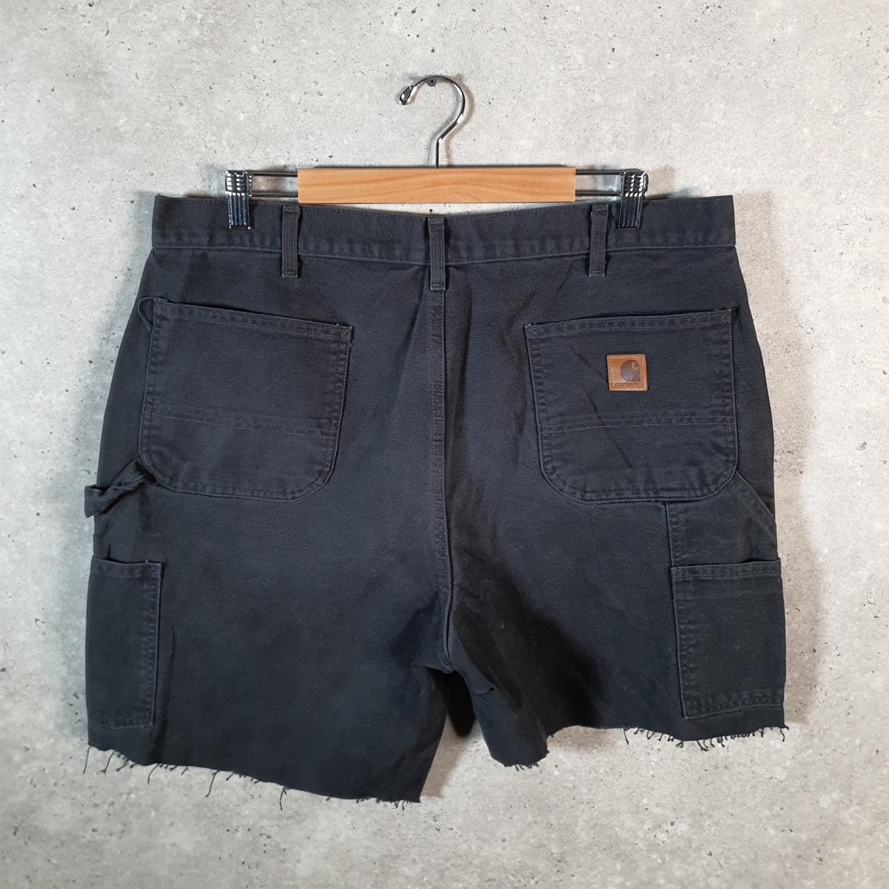 Vintage Carhartt Baggy Carpenter Shorts Jorts Cargo Men’s W38 Black Loose Fit Workwear A4879