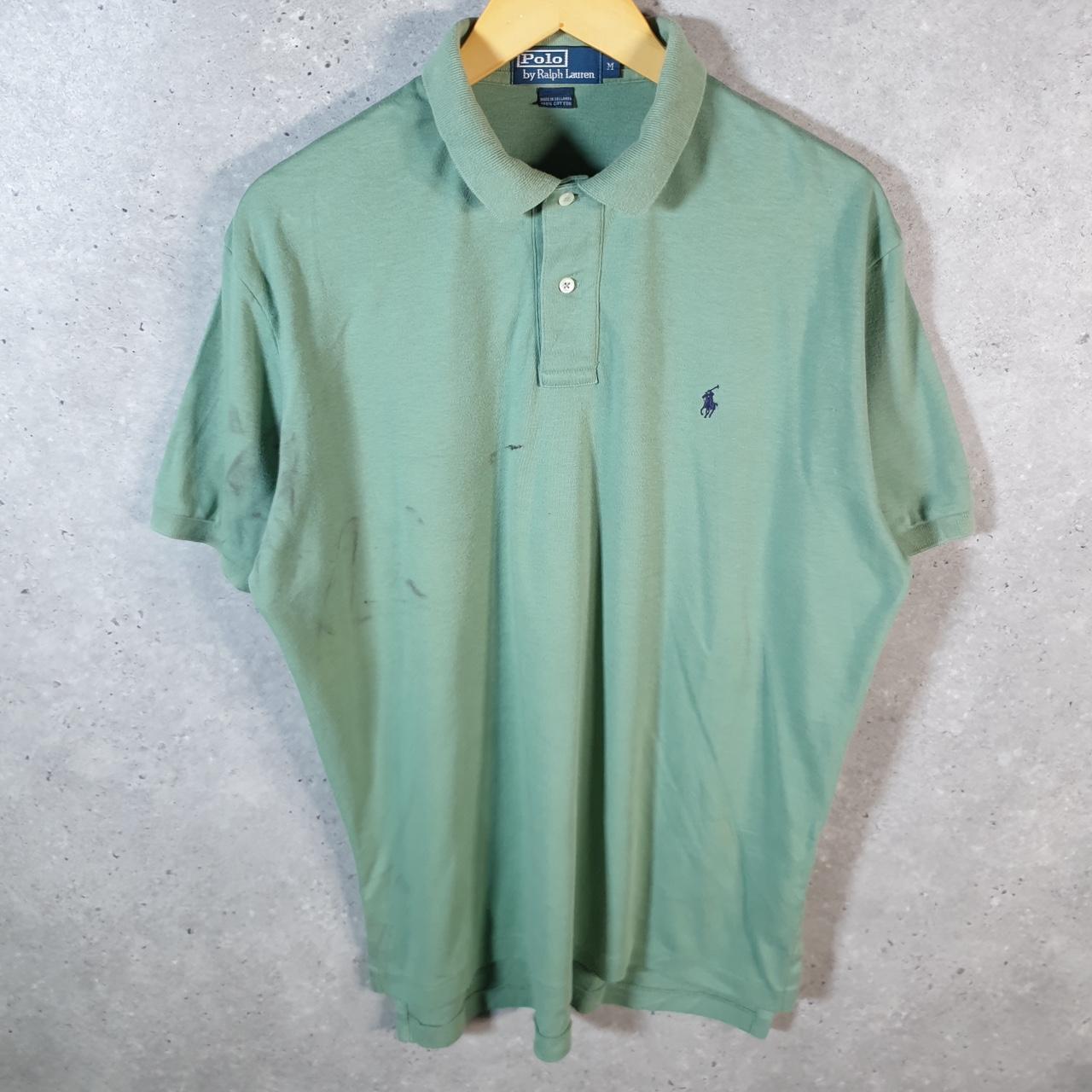 Vintage Ralph Lauren Polo Shirt Men’s Medium Green Classic Fit Embroidered Pony