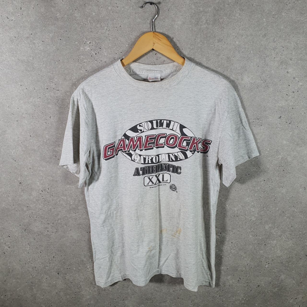 Vintage South Carolina Gamecocks 1995 Graphic USA Single Stitch T Shirt Men’s Large Grey