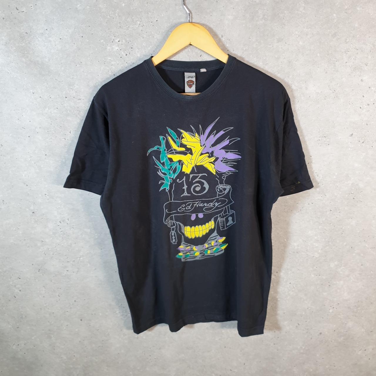 Vintage Ed Hardy T Shirt Men’s Large Black Christian Audigier Love Heart Graphic Skull Y2K