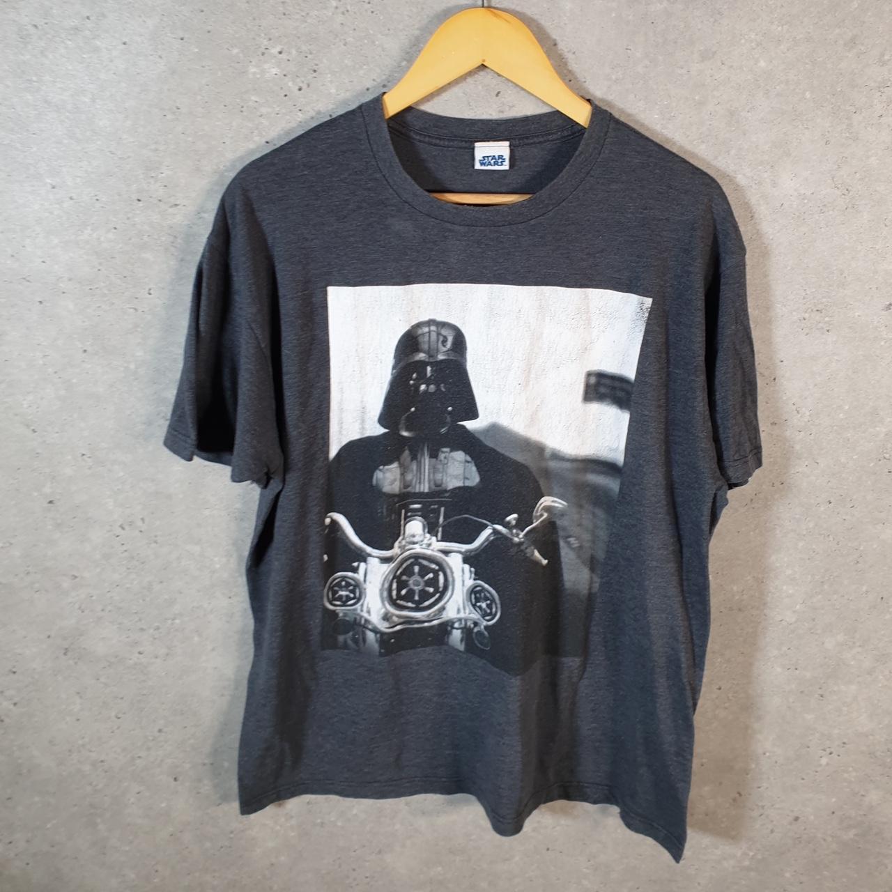 Vintage Star Wars Darth Vader T Shirt Men’s Large Grey Logo Graphic Spellout