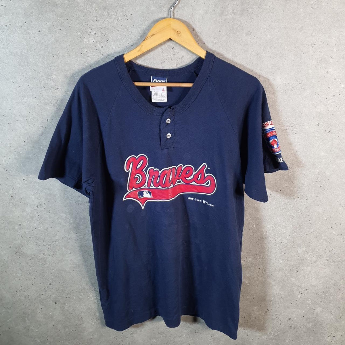 Vintage Bike Braves 1996 MLB USA Single Stitch T Shirt Men’s Large Blue