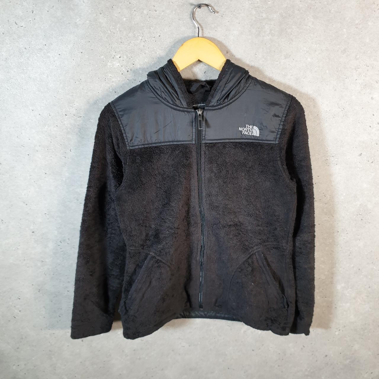 Vintage The North Face TNF Teddy Fleece Sweatshirt  Womens Small Black Full Zip Logo