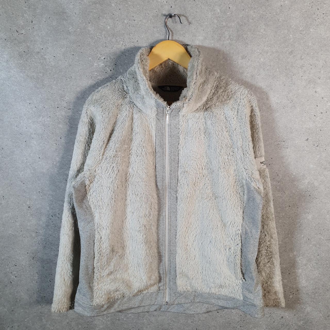 Vintage The North Face TNF Teddy Fleece Sweatshirt  Womens XL Cream Full Zip Logo