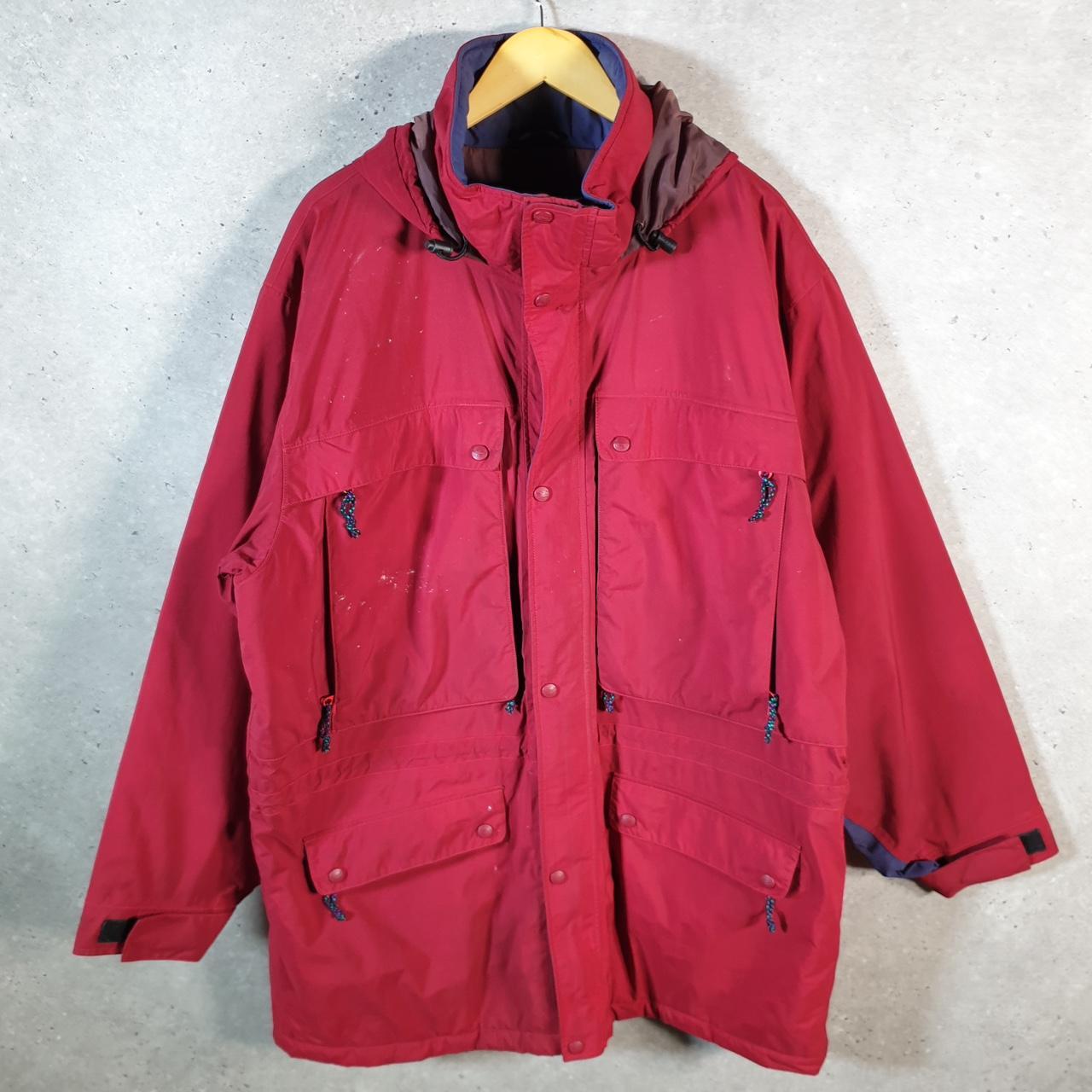 Vintage L.L. Bean Outdoors Nylon Jacket Mens XL Pink Full Zip Waterproof