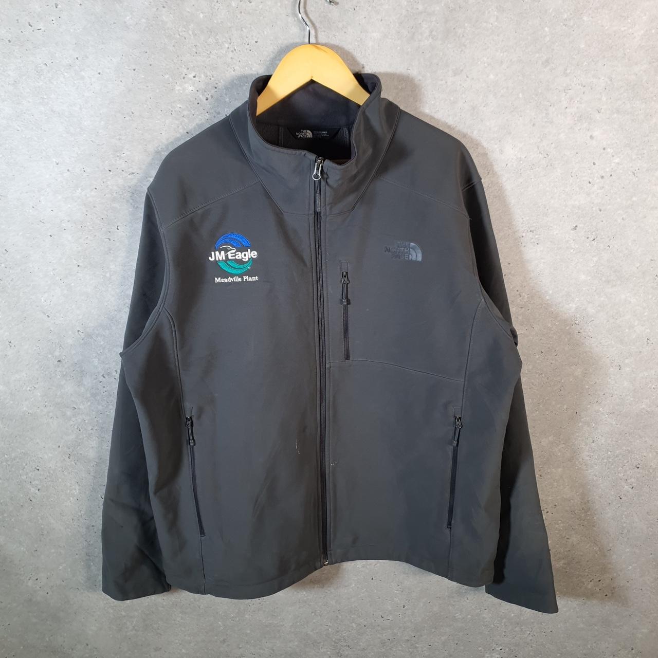 Vintage The North Face TNF Soft Shell Jacket Mens XL Full Zip Grey Logo Winter