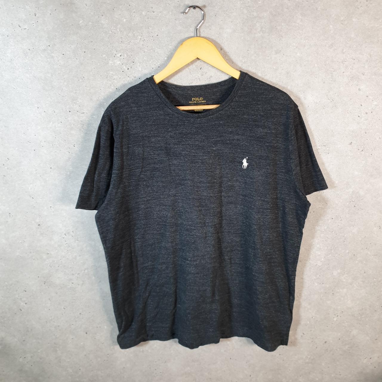 Vintage Ralph Lauren Polo T Shirt Men’s Large Grey Embroidered Custom Fit Pony C9152