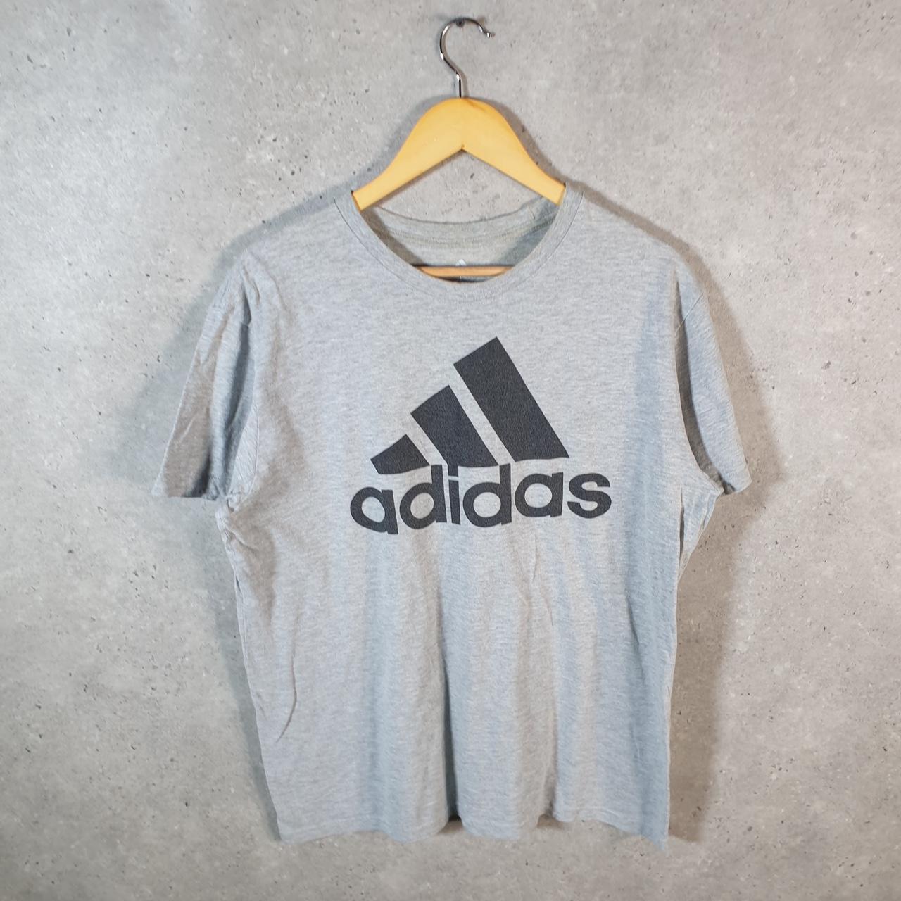 Vintage Adidas Golf T Shirt Men’s Large Grey Three Stripes Logo Athletic
