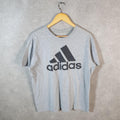 Vintage Adidas Golf T Shirt Men’s Large Grey Three Stripes Logo Athletic