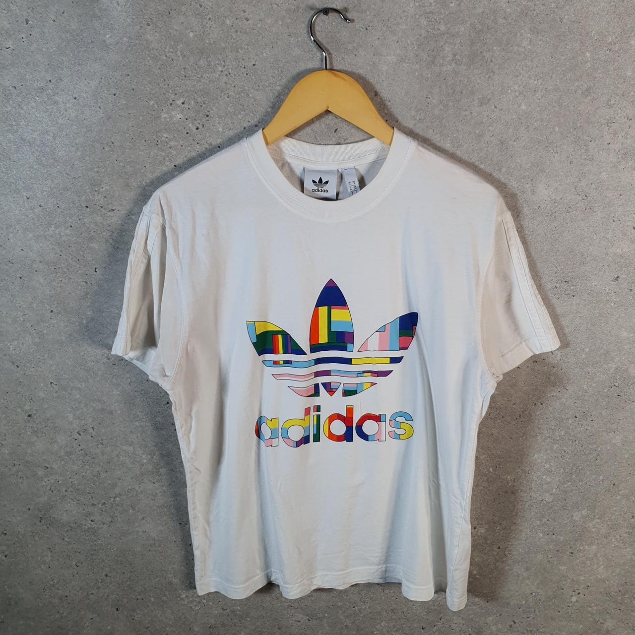Vintage Adidas Trefoil Retro T Shirt Mens Small White Three Stripes Logo Athletic