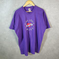 Vintage Fruit of the Loom King Louie Health Walk 90s USA Single Stitch T Shirt Men’s 2XL Purple C9556